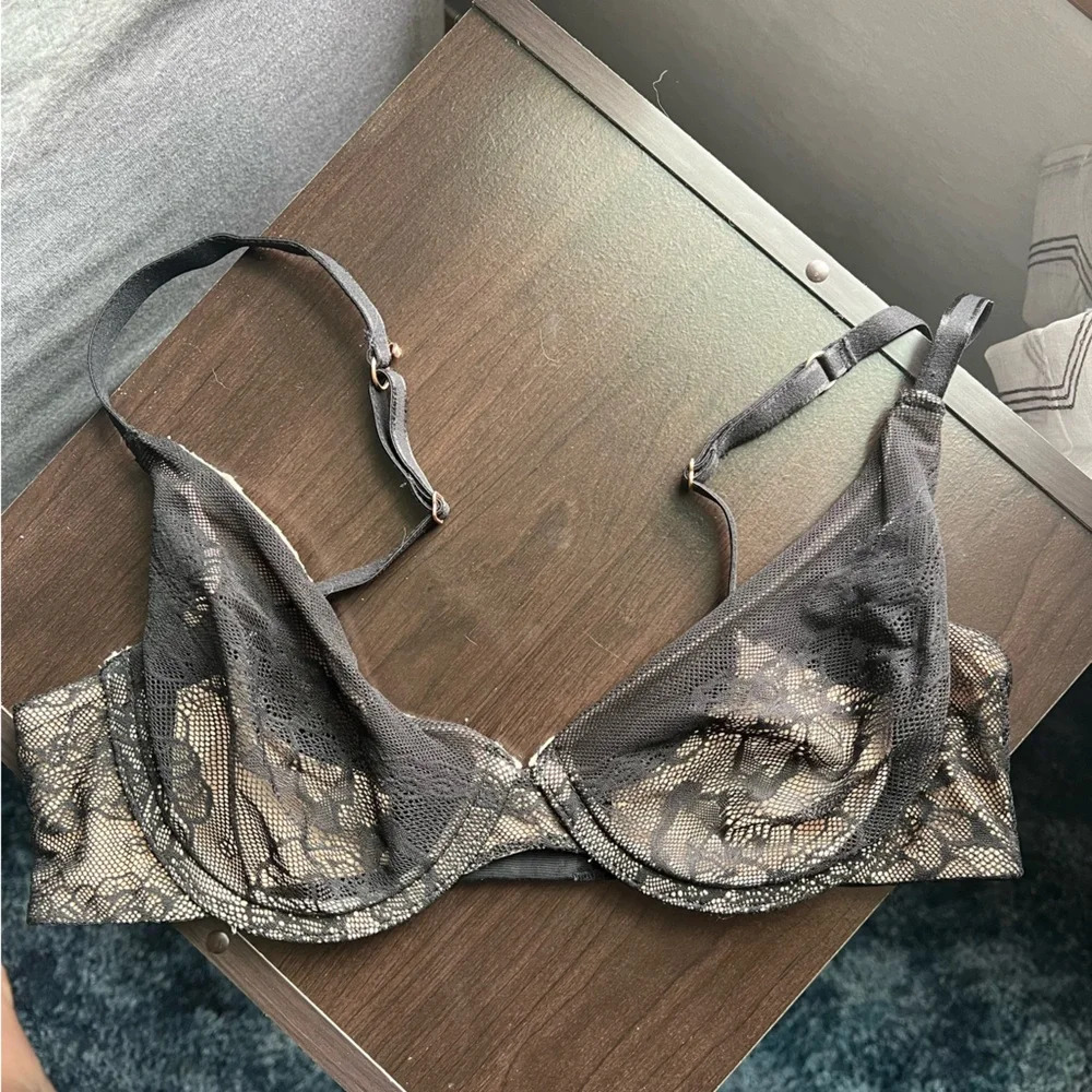 Secret Treasures Intimates Black Lace Underwire Bralette Size 34B